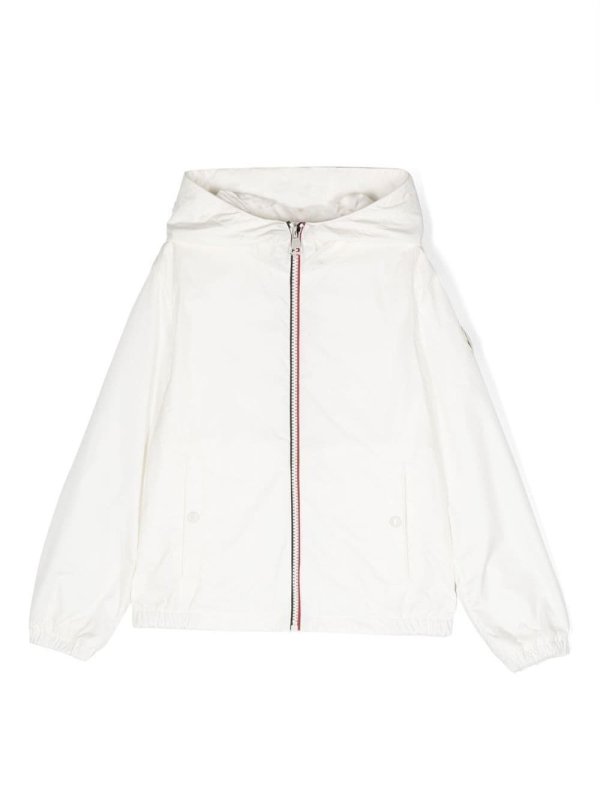 contrasting-trim detail hooded jacket