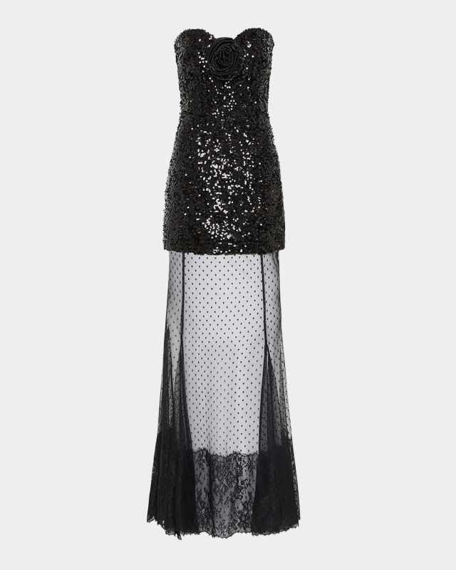 Diana Strapless Sequin & Tulle Gown