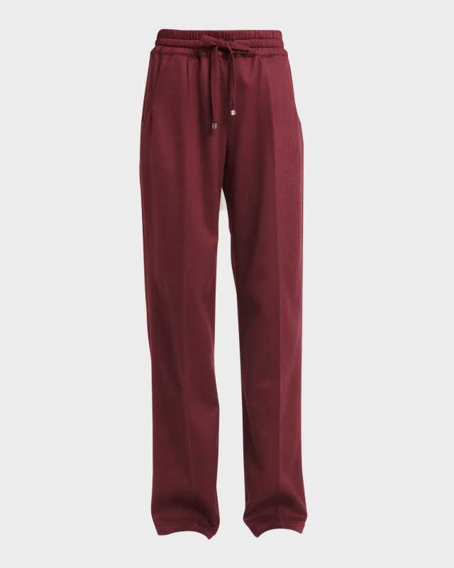 Plazzo Cashmere Wide-Leg Pull-On Pants