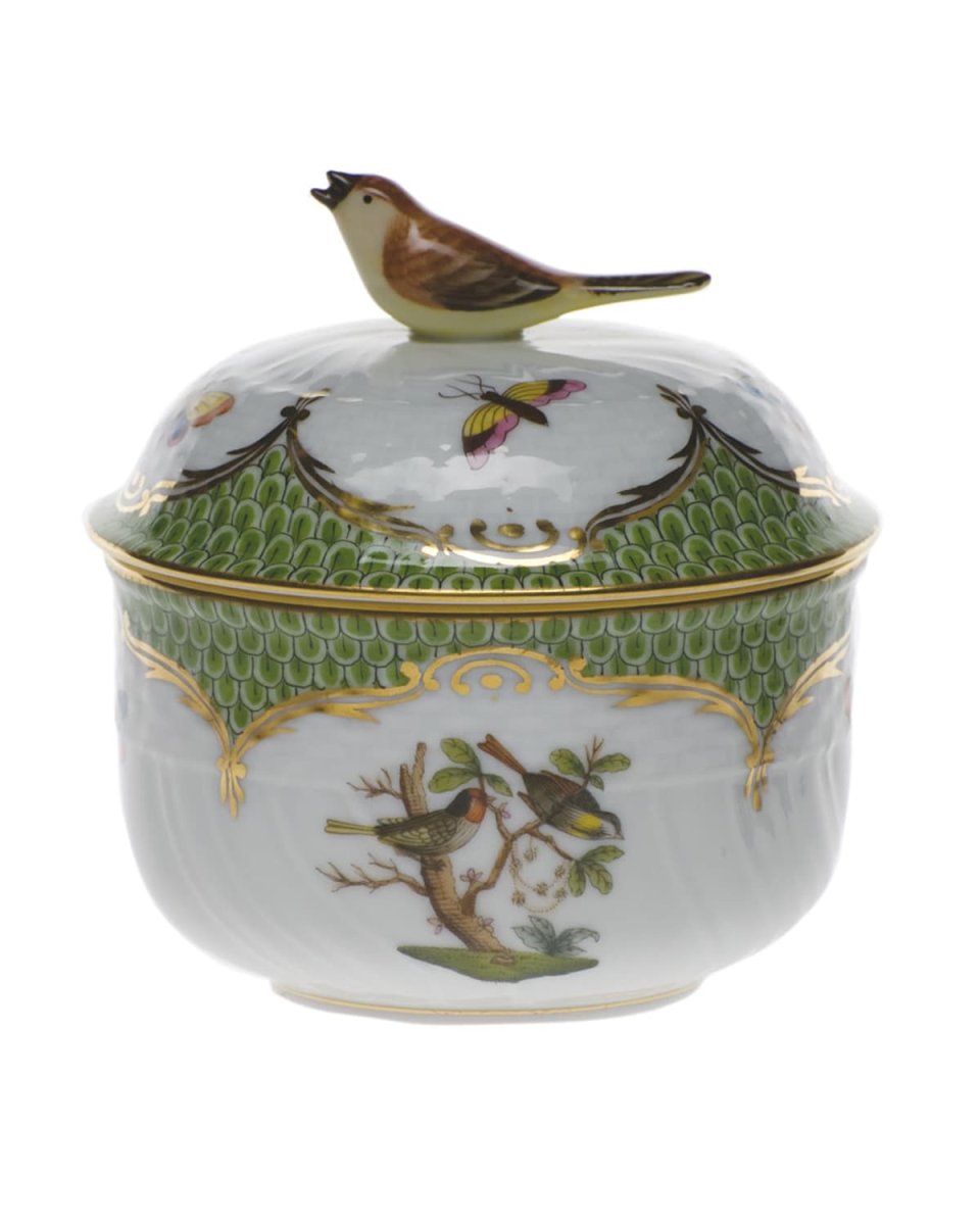 Rothschild Bird Green Covered Sugar Dish