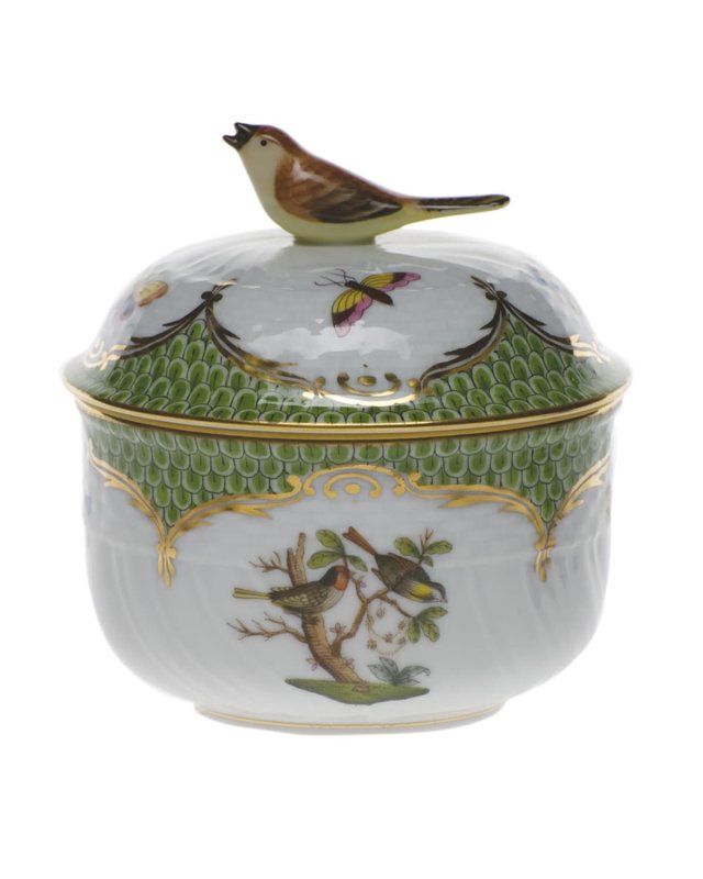 Rothschild Bird Green Covered Sugar Dish