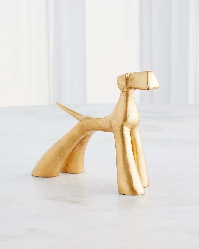 Gold-Leaf Show Dog Sculpture