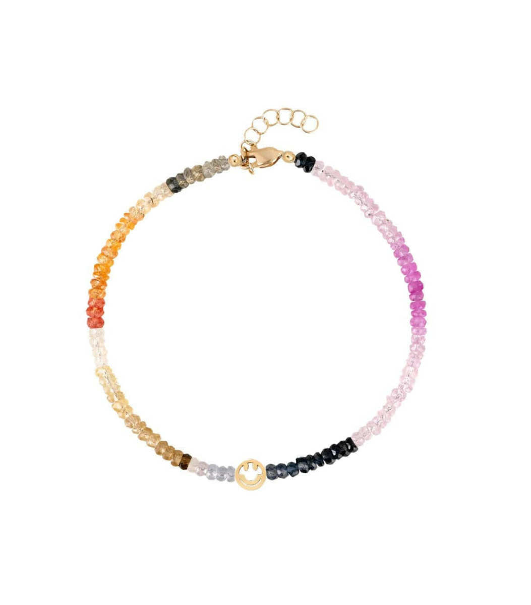 The Smiley Rainbow Sapphire Beaded Bracelet