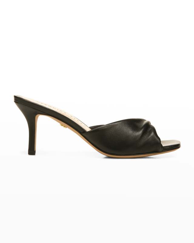 Melli Twist Leather Kitten-Heel Sandals
