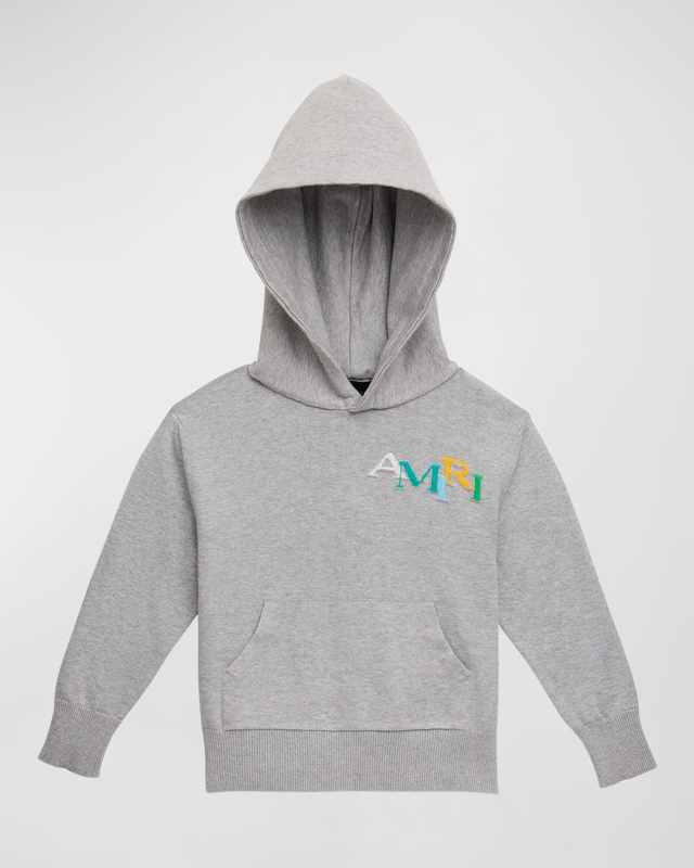 Kid's Staggered Logo Hoodie, Size 4-12