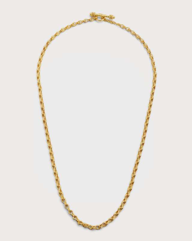 Giulia 19k Gold Link Necklace, 21"