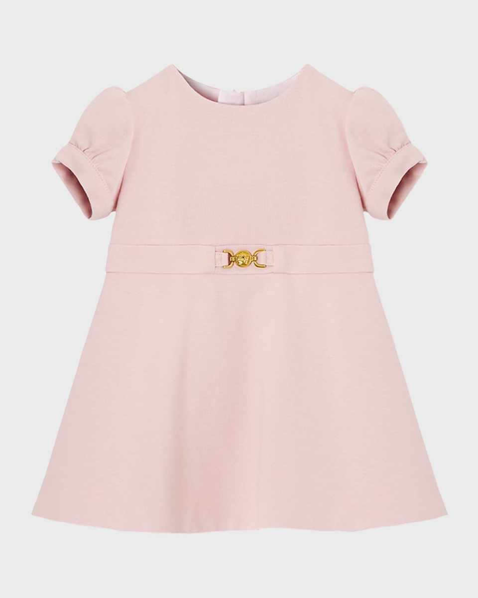 Girl's Milan Dress W/ Medusa Buckle, Size 9M-