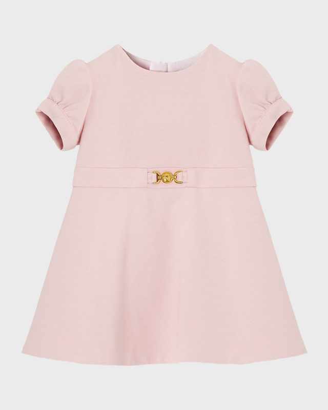 Girl's Milan Dress W/ Medusa Buckle, Size 9M-