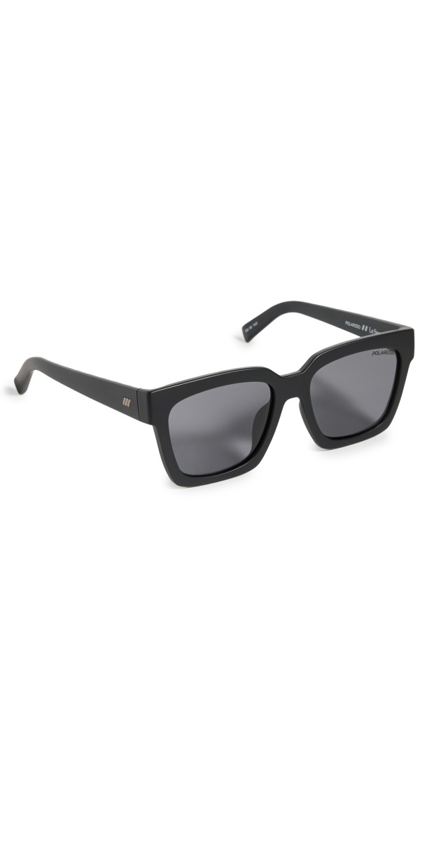 Le Specs Weekend Riot Polarized Sunglasses Black Rubber/Smoke Mono