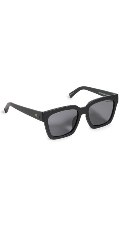 Le Specs Weekend Riot Polarized Sunglasses Black Rubber/Smoke Mono
