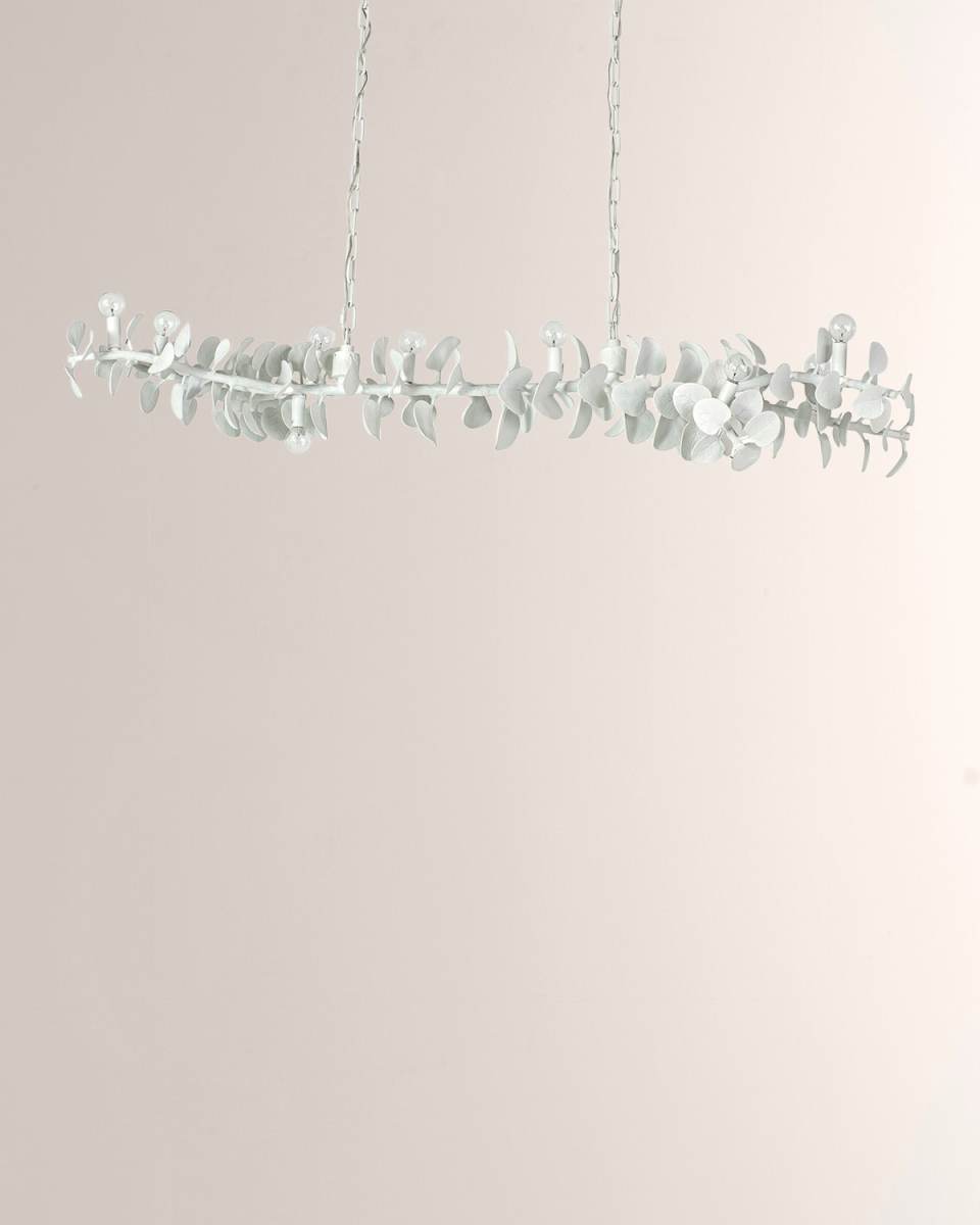 Eucalyptus Leaf Brass Linear Chandelier