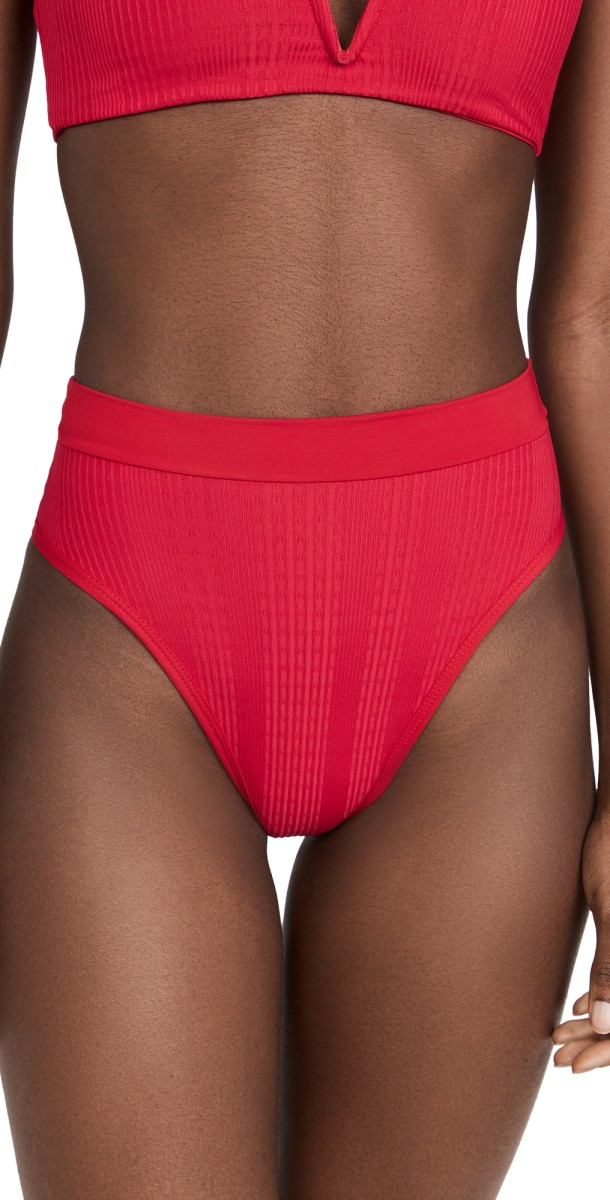LSPACE Frenchi Bikini Bottoms Lipstick Red