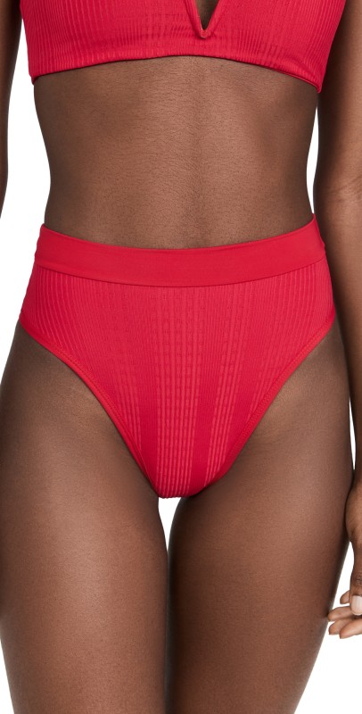 LSPACE Frenchi Bikini Bottoms Lipstick Red