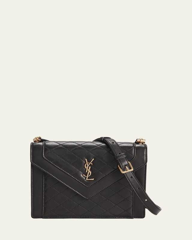 Gaby Mini Flap YSL Shoulder Bag in Quilted Smooth Leather