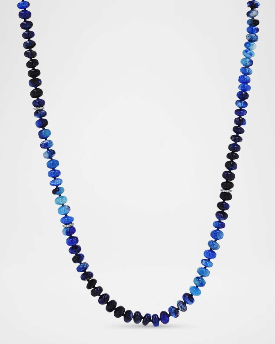 Afghanite Bead Necklace With Diamonds