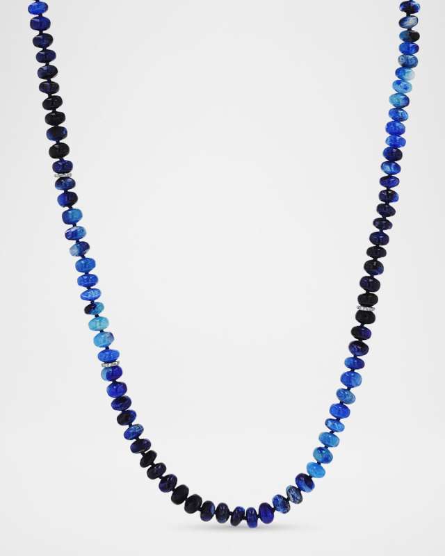 Afghanite Bead Necklace With Diamonds