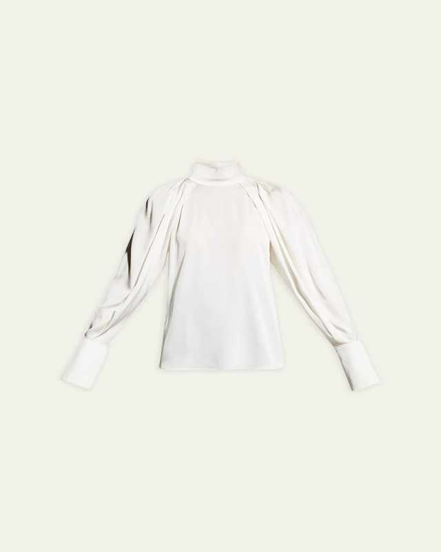Sandrah High-Neck Silk Blous