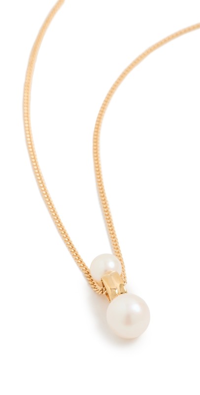 Missoma Pearl Ridge Pendant Chain Necklace Gold