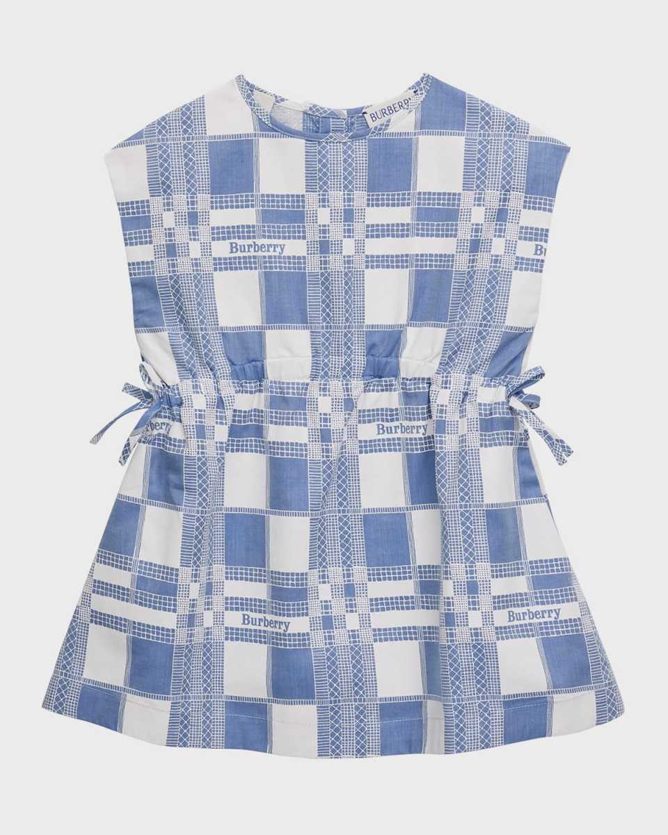 Girl's Trevelle Windowpane Check Sleeveless Dress, Size 6M-