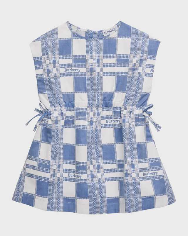 Girl's Trevelle Windowpane Check Sleeveless Dress, Size 6M-