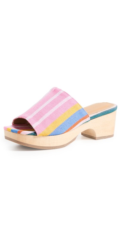 Shekudo Grevillea Clogs Multicolour Stripe