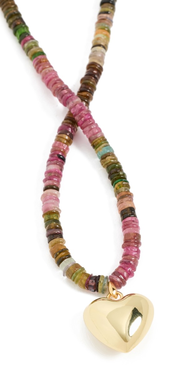 SHASHI Puffy Heart Necklace Gold