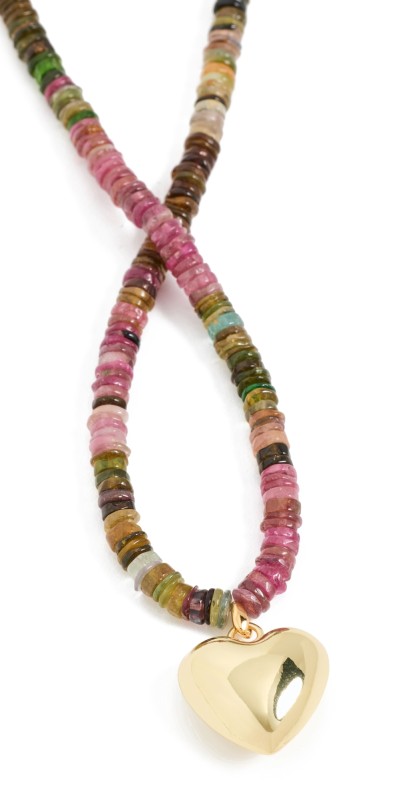SHASHI Puffy Heart Necklace Gold