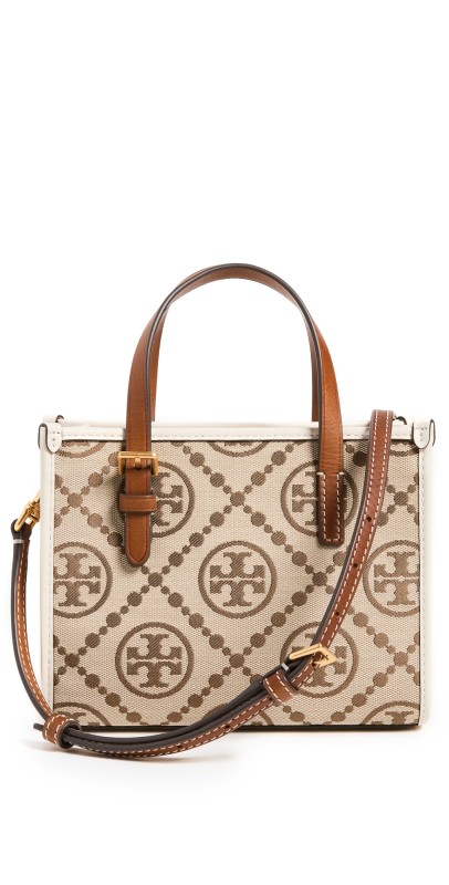 Tory Burch Mini T Monogram Jacquard Tote Hazel / New Ivory