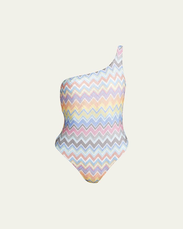 Micro Chevron One-Piece Swimsuit