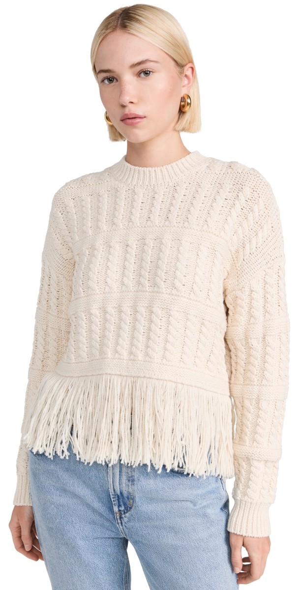 Tanya Taylor Sally Knit Top Cream