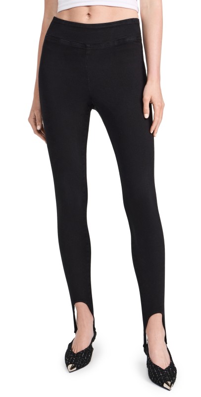 FRAME The Jetset Stirrup Jeans Sheen Noir