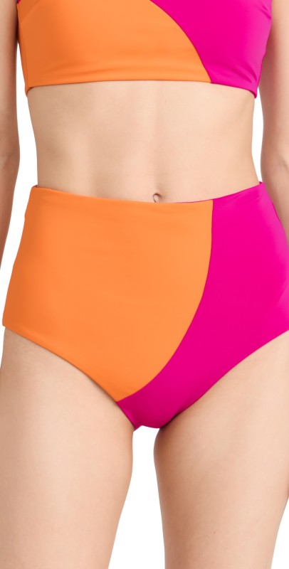 MARA HOFFMAN Lydia Bikini Bottoms Pink & Orange