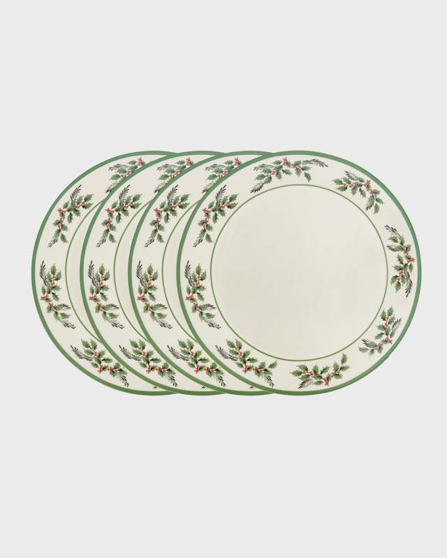 Holly Dinner Plates, Set of 4