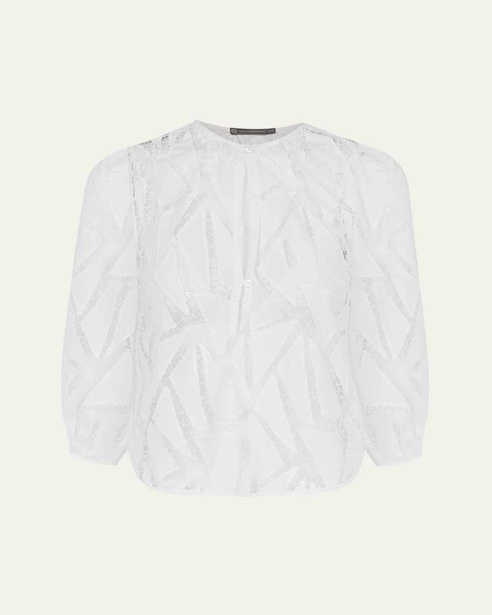 Julieta Geometric Embroidered Blouse