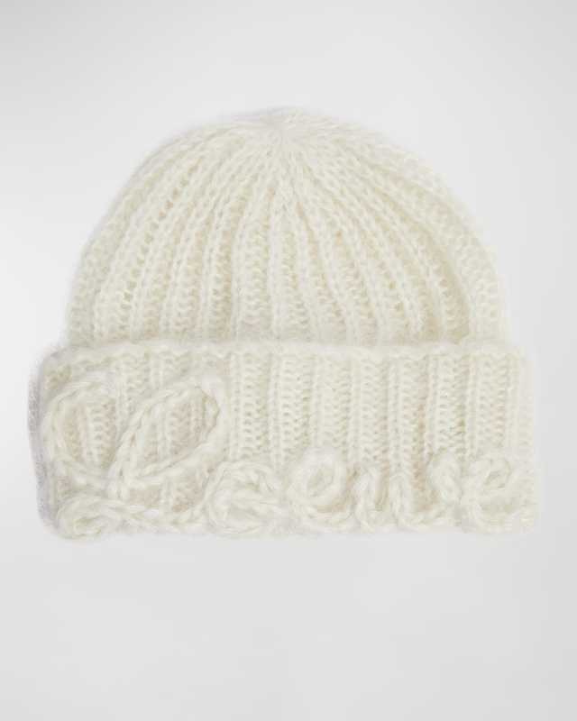 Logo Knit Mohair-Blend Beanie