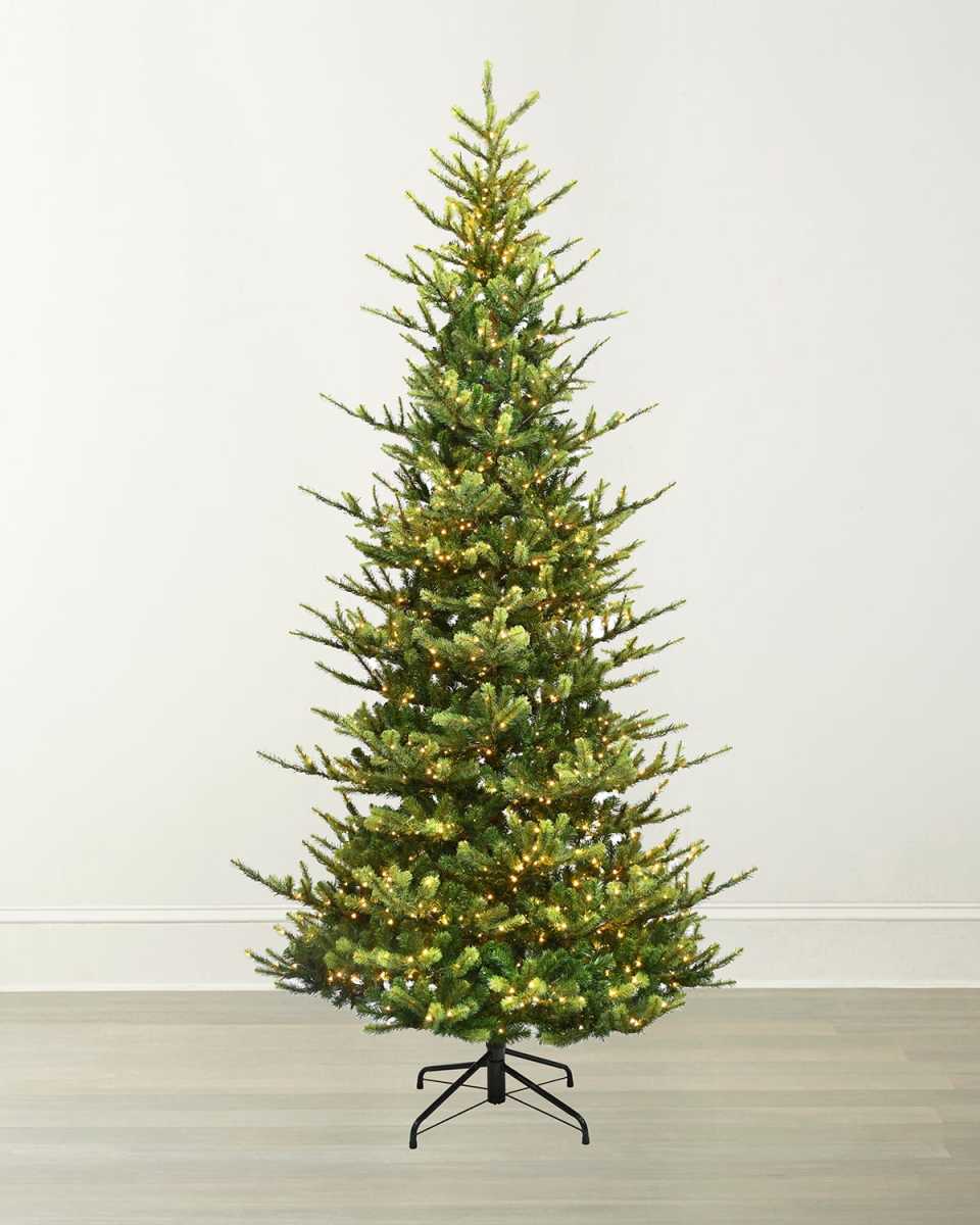 Deluxe Village Mix Pine 12' Slim Pre-Lit Christmas Tree