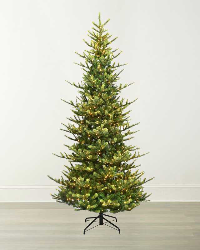 Deluxe Village Mix Pine 12' Slim Pre-Lit Christmas Tree