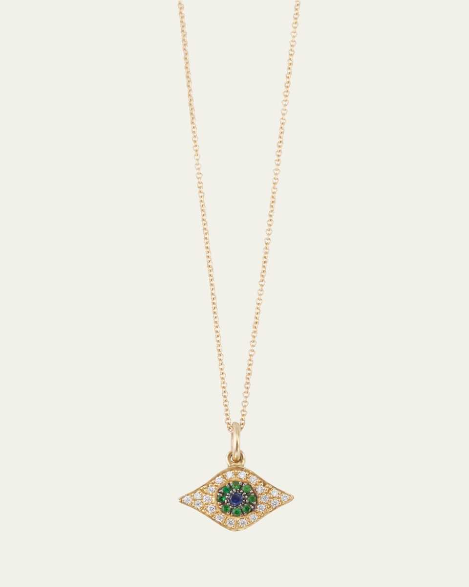 Kitten Eye 18K Gold Multi-Stone Necklace