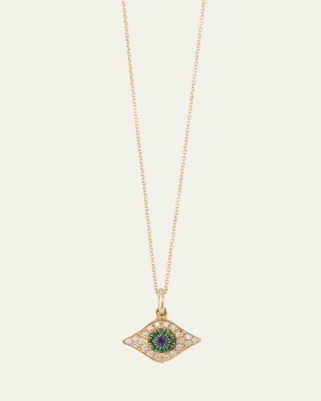Kitten Eye 18K Gold Multi-Stone Necklace