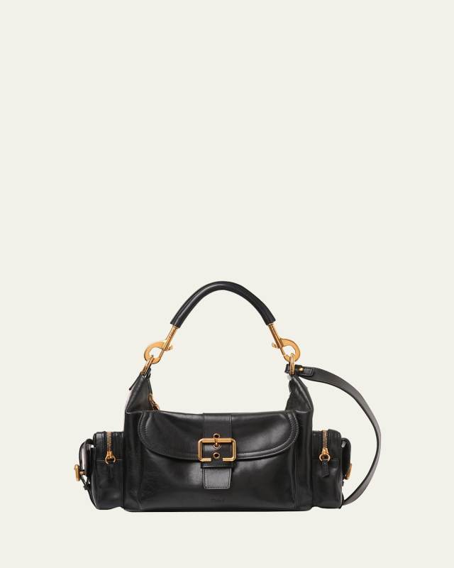 Camera Bag Medium in Natural Shiny Calfskin