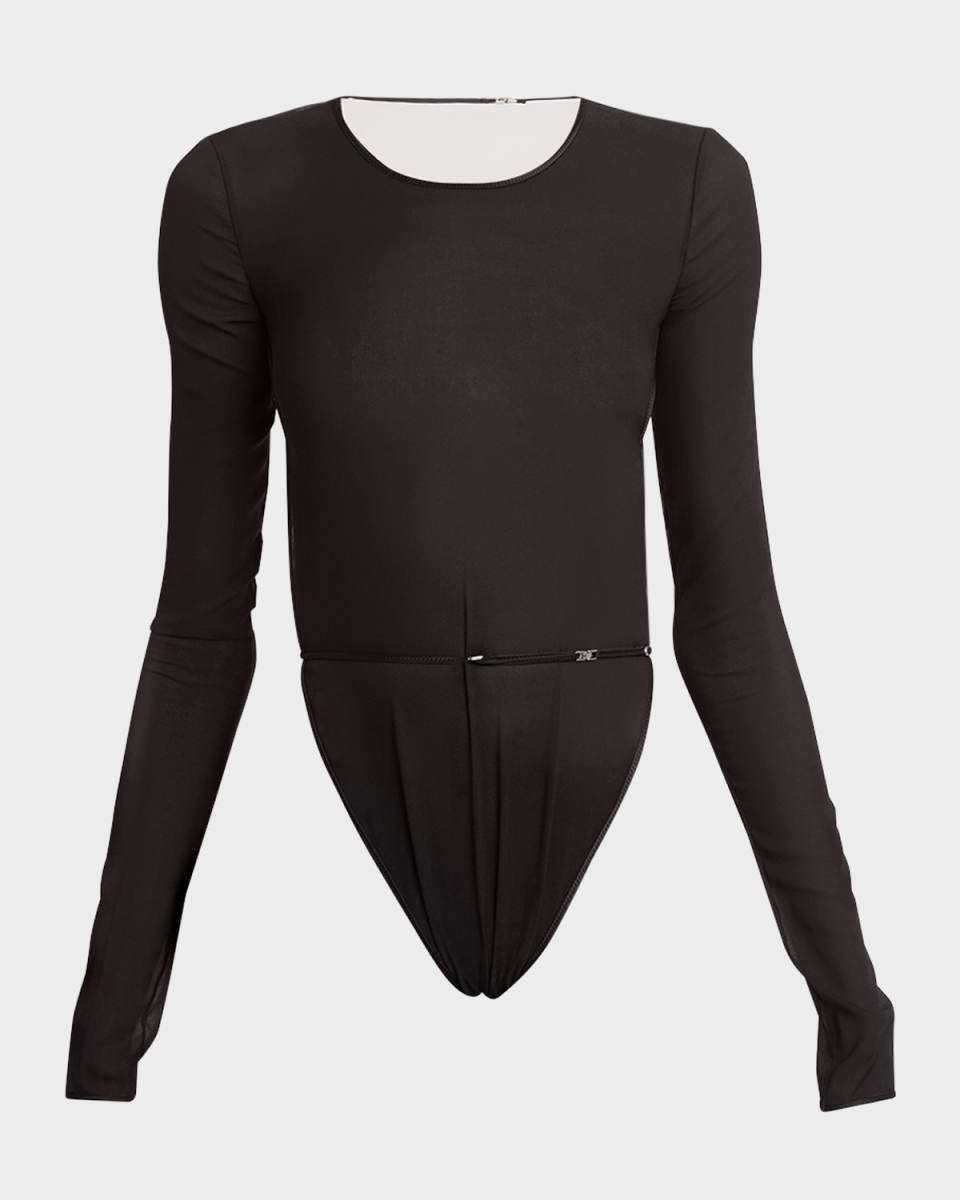 Long-Sleeve Backless Bodysuit
