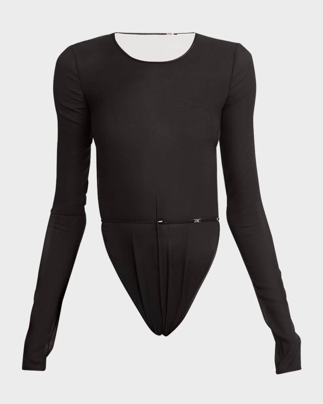 Long-Sleeve Backless Bodysuit