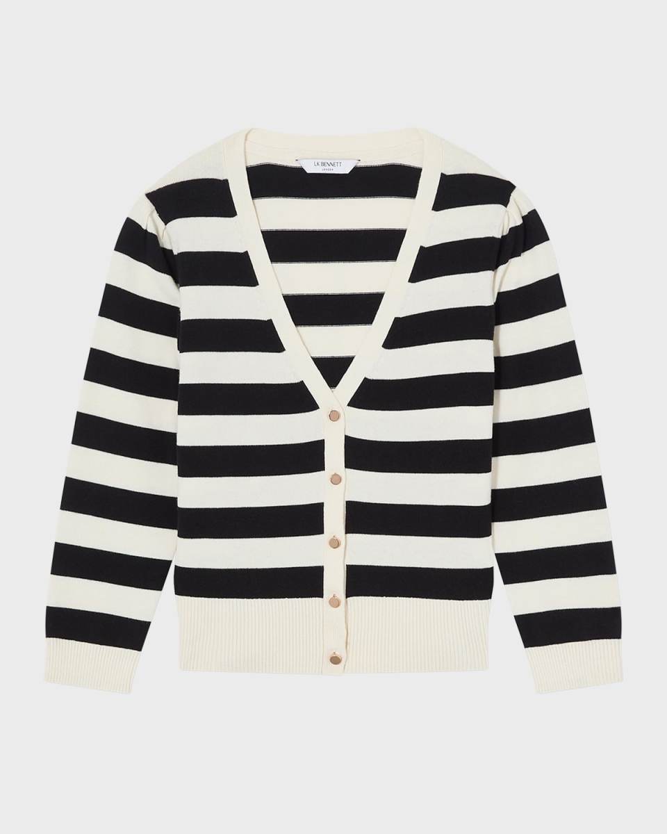 Bells Striped Button-Down Cardigan