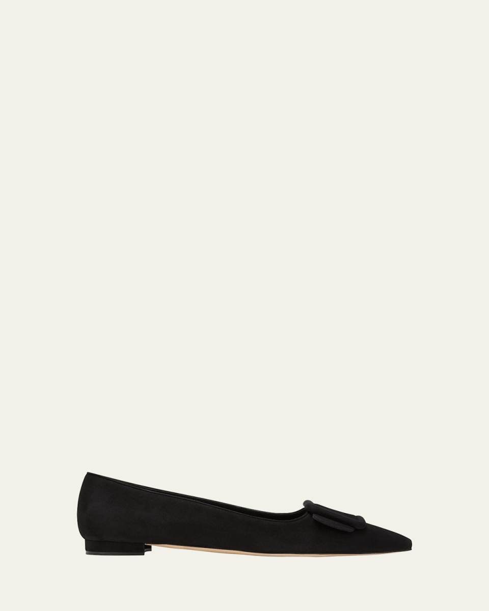 Maysale Suede Buckle Ballerina Flats