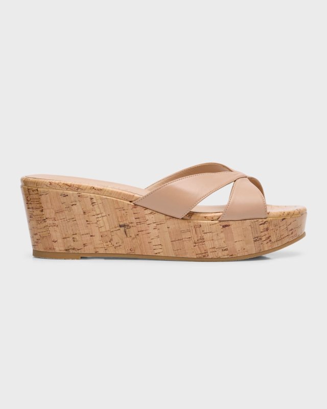 Carmen Crisscross Leather Slide Sandals