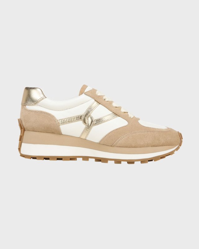 Valentina Mixed Leather Retro Sneakers