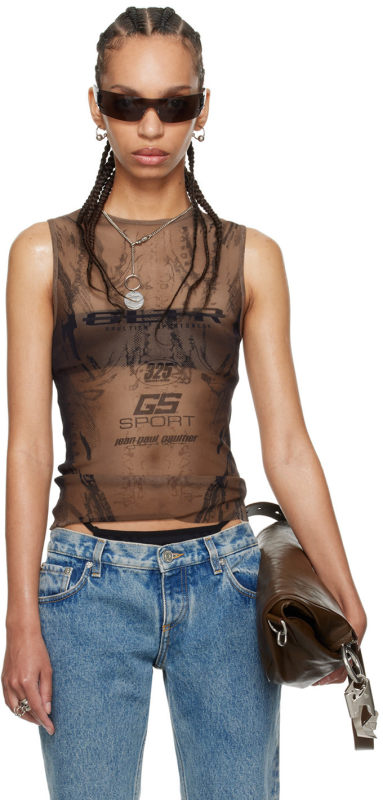 Jean Paul Gaultier Brown Shayne Oliver Edition 'GS Sport' Tank Top