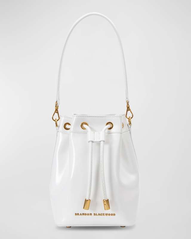 Corey Drawstring Leather Bucket Bag
