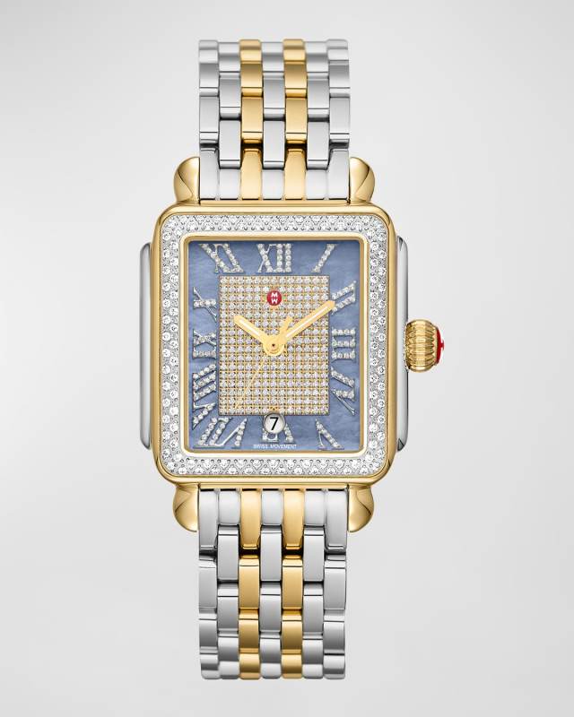 Limited Edition Deco Madison Diamond Watch in Blue Dusk