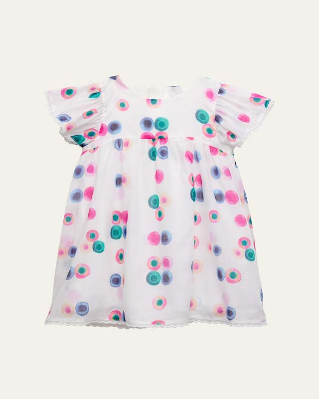Girl's Merger Printed Short-Sleeve Dress, Size 6M-3